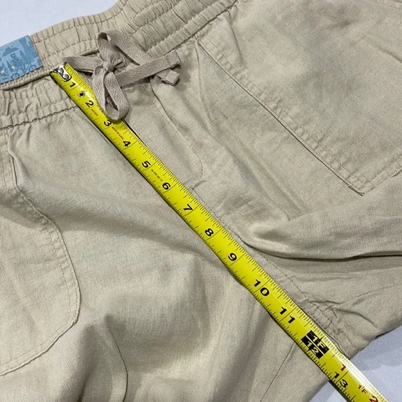Old Navy women’s size large linen rayon Capri pants beige NEW - Picture 10 of 16